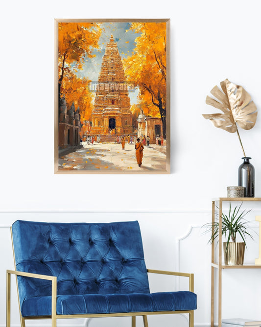 Golden Path to the Divine: Autumn Temple Walk