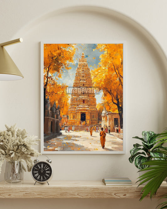 Golden Path to the Divine: Autumn Temple Walk