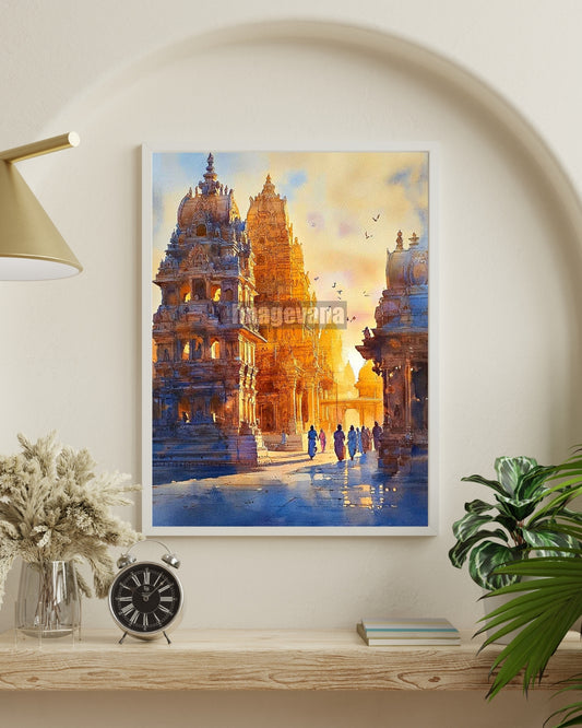 Temple Silhouettes in Morning Grace